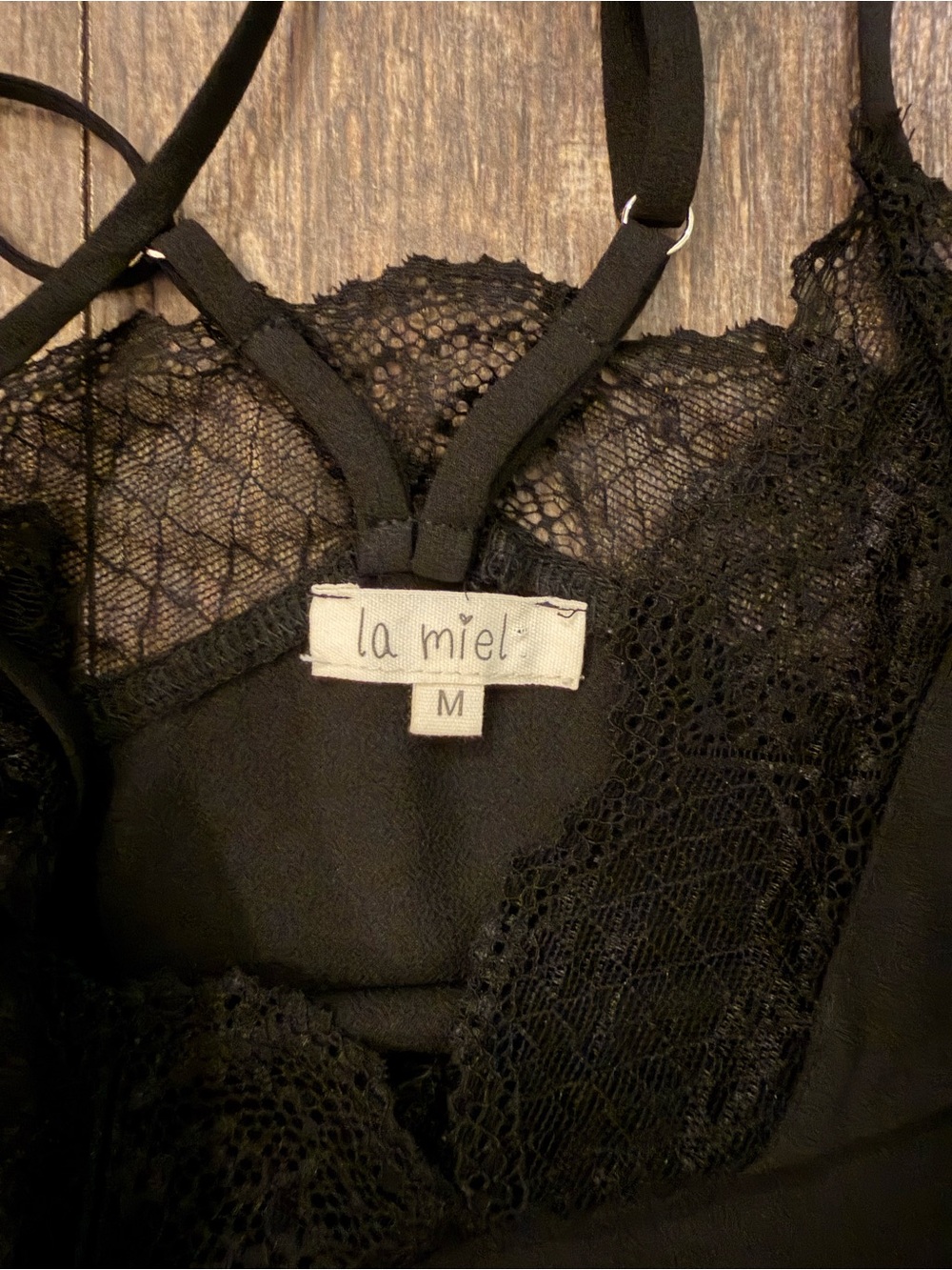 LA MIEL Black Lace Trim Camisole - Picture 2 of 2